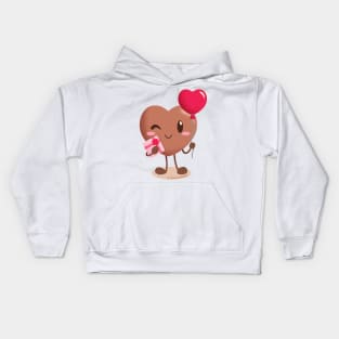 Lovely chocolates - Heart baloon Kids Hoodie